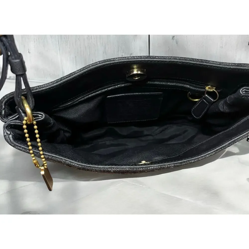 Vintage Coach 8307 Girlie Signature Wool Hobo Bag